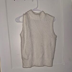 Rachel Zoe Ivory Fuzzy Sleeveless Top